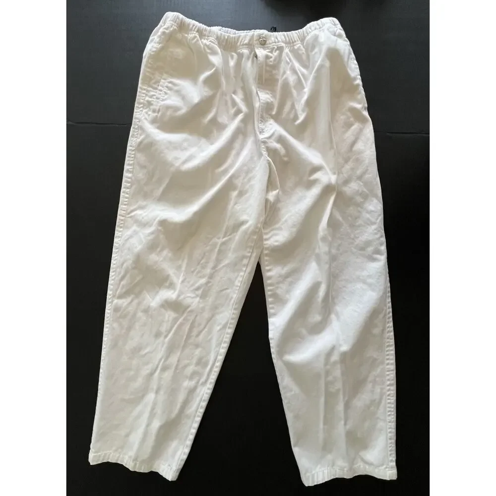 Nautica Pants Mens Size XL 100% Cotton Loose Fit Drawstring Sailing Old Money
